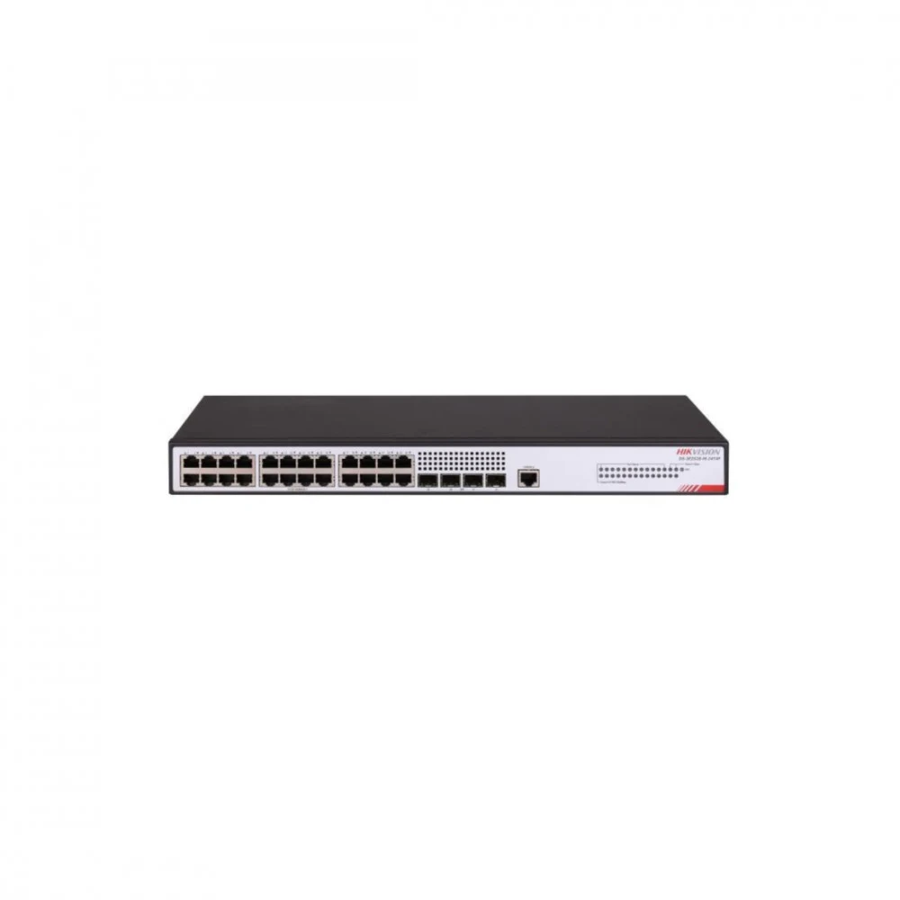 Коммутатор, Hikvision, DS-3E2528-HI-24T4F, Управляемый L2+, 24 x Gigabit RJ45, 4 x SFP, Стоечный, Switching Capacity 56 Gbps