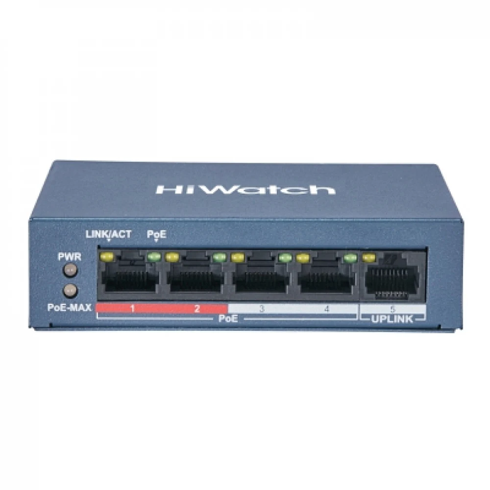 PoE Сетевой коммутатор | Интерфейс: PoE 4×RJ45 10/100/1’000Мбит/с / Uplink 1×RJ45 1’000Мбит/с | Протокол: IEEE 802.3 / 802.3u / 802.3x / 802.3z / 802.3ab | PoE Стандарт: IEEE 802.3af / IEEE 802.3at
