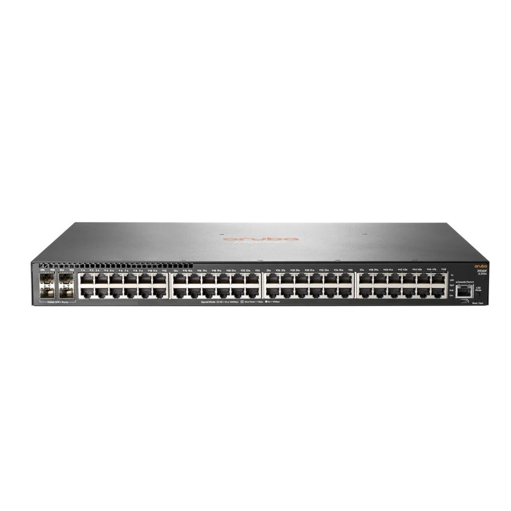 Коммутатор HPE Aruba 2930F 48G PoE+ 4SFP Switch Характеристики: 48 RJ-45 PoE+ autosensing 10/100/1000 ports 4 SFP 1G ports min=0 \\ max=4 SFP Transceivers 1U - Height