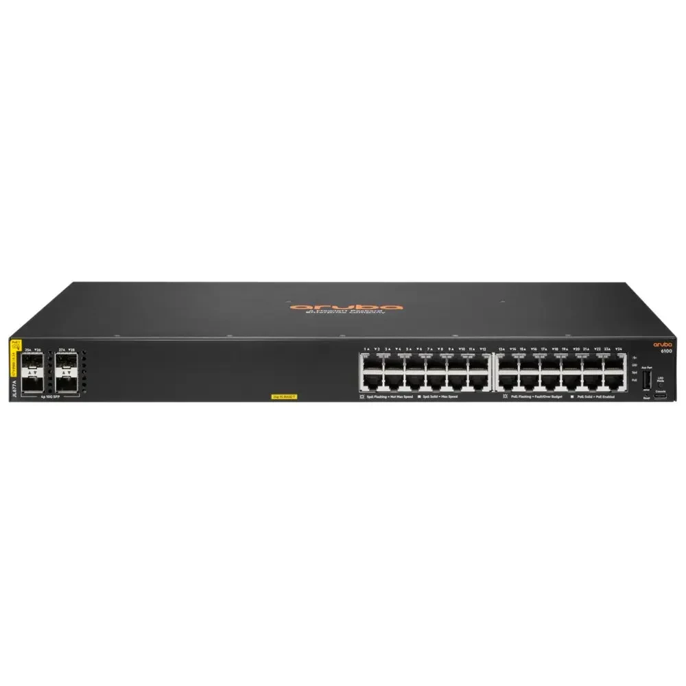 Коммутатор HP Enterprise/Aruba 6100 24G Class4 PoE 4SFP+ 370W JL677A#ABB