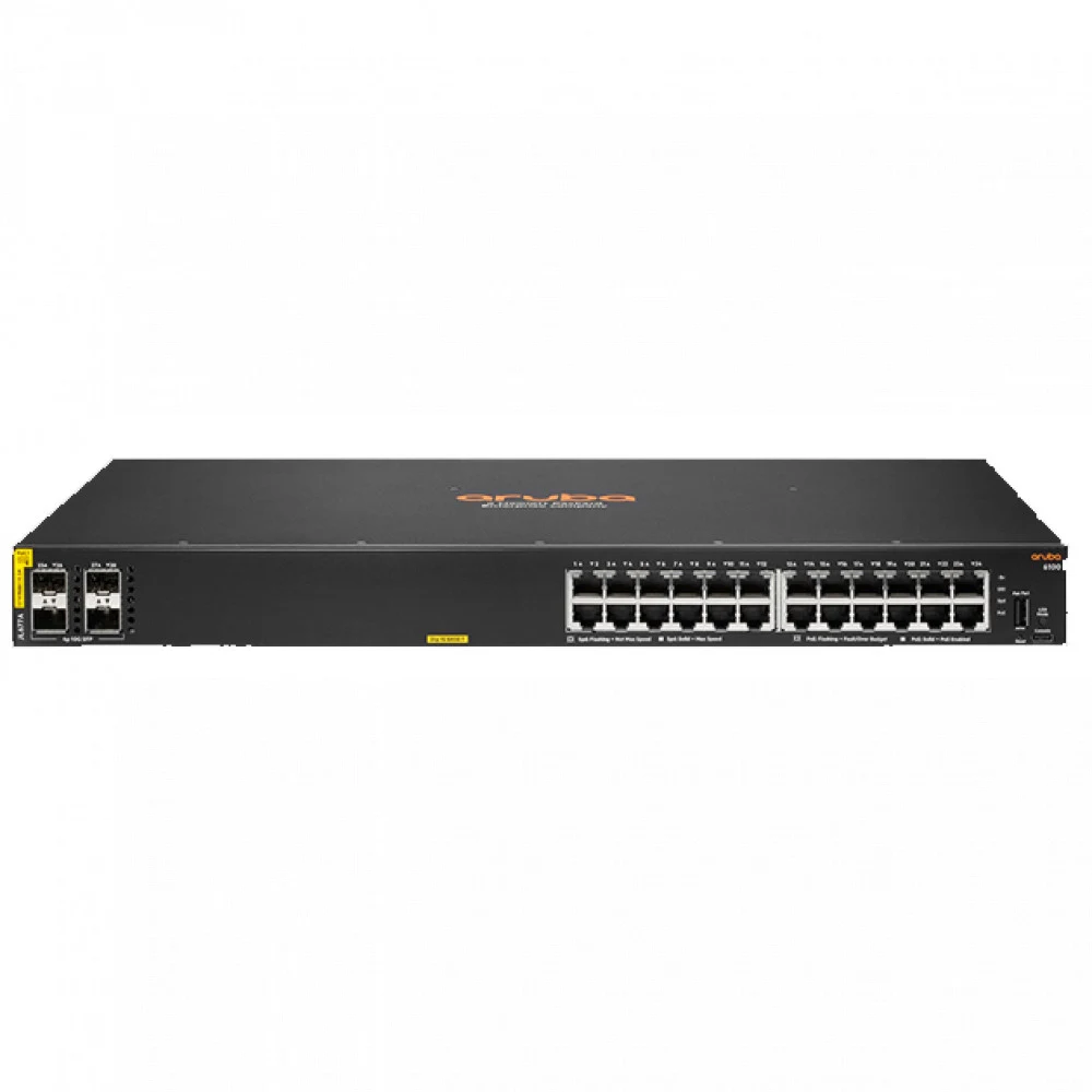 Коммутатор HPE Aruba Networking CX 6100 24G 4SFP+ Switch 24x ports 10/100/1000BASE-T Ports 4x 1G/10G SFP ports 1x USB-C Console Port 1x USB Type-A Host port