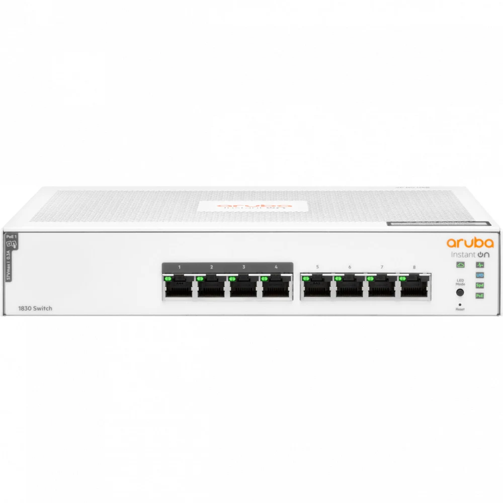 Коммутатор HPE JL811A HPE Aruba Instant On 1830 8G Web-managed 4p Class4 PoE 65W fanless Switch