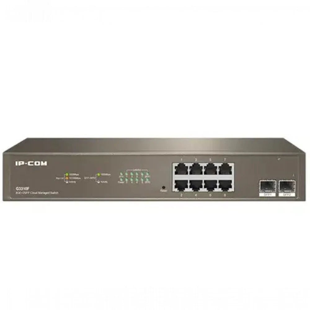 Коммутатор IP-Com G3310F (L2) 8x1Гбит/с 2xКомбо(1000BASE-T/SFP) 2SFP управляемый