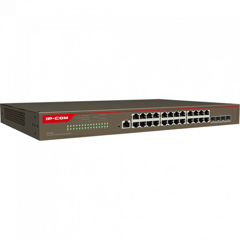 IP-COM G5328X Коммутатор управляемый 3 уровня L3, 28 портов, 24x1 Гбит/с, SFP+ 4x10 Гбит/с, установка в стойку