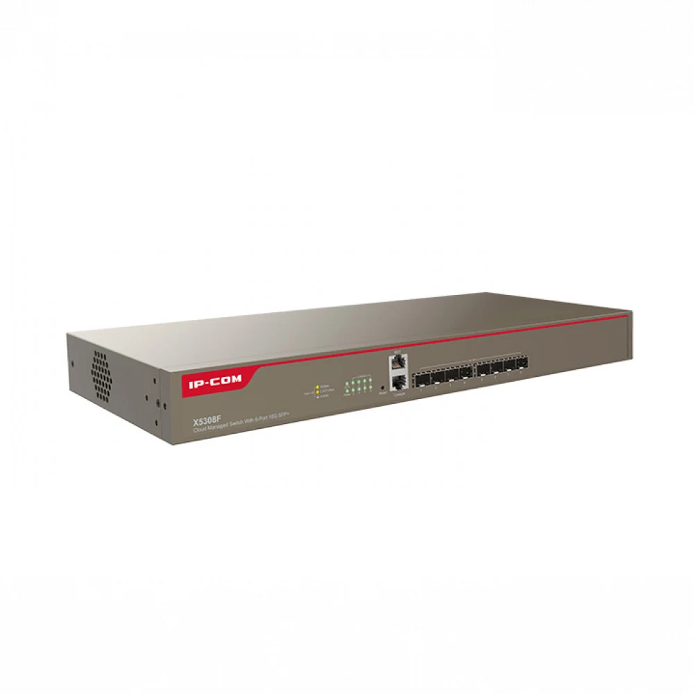 IP-COM X5308F Коммутатор с облачным управлением L3, 8х10G Base-X SFP+, 1хRJ45 Console port, 1хRJ45 MGT port