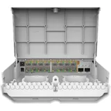 CRS318-16P-2S+OUT with 800MHz CPU, 256MB RAM, 16x Gigabit LAN with PoE-out, 2xSFP+ cages, RouterOS L5 or SwitchOS (dual boot), outdoor enclosure, mounting kit. Блока питания в комплекте НЕТ