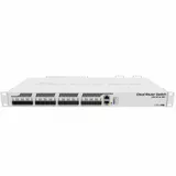 MikroTik Cloud Router Switch 317-1G-16S+RM with 800MHz CPU, 1GB RAM, 1xGigabit LAN, 16xSFP+ cages, RouterOS L6 or SwitchOS (dual boot), passive cooling 1U rackmount enclosure, Dual redundant PSU