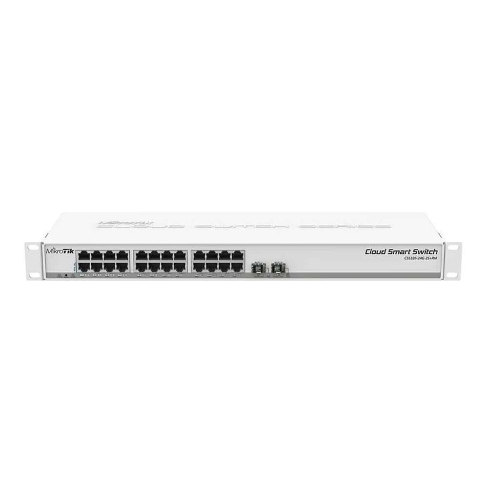 Коммутатор MIKROTIK CSS326-24G-2S+RM Cloud Smart Switch 326-24G-2S+RM with 24 x Gigabit Ethernet ports, 2x SFP+ cages, 1U rackmount case, PSU {10} (002334)