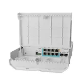 Коммутатор, MikroTik, CSS610-1Gi-7R-2S+OUT, netPower Lite 7R, 8 портов 10/100/1000M (Ether8 Passive PoE 0,6A), Ether1-7 Passive PoE in (Reverse), 2 порта SFP+, SwitchOS Lite, -40°C to 70°C, outdoor