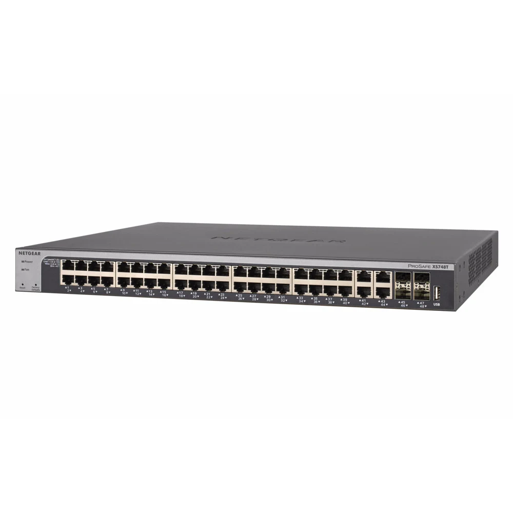 NETGEAR [P] Managed Smart-switch 44*10GBase-T+4*10GBase-T/SFP+(Combo) (48 ports total),w.ext. ACL/QoS and IPv6 support'