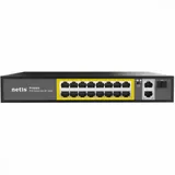 Switch 16 port 10/100M + 2 x 10/100/1000M uplink RJ45 + 1 x SFP, Netis P116GH, PoE 200W, rack