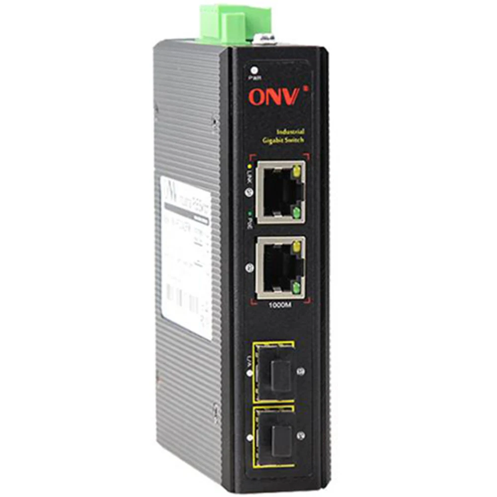 Коммутатор индустриальный 2-портовый ONV-IPS33042F &lt 2 x 10/100/1000M copper RJ45 ports + 2 x Gigabit SFP optical slots&gt