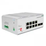 ORIGO Unmanaged Industrial Switch 8x1000Base-T PoE, 2x1000Base-X SFP, PoE Budget 185W, Surge 4KV, -40 to 75°C