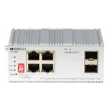 Коммутатор/ Managed L2 Industrial Fast Ring Switch 4x1000Base-T PoE, 2x1000Base-X SFP, PoE Budget 60W, Surge 4KV, -40 to 75°C