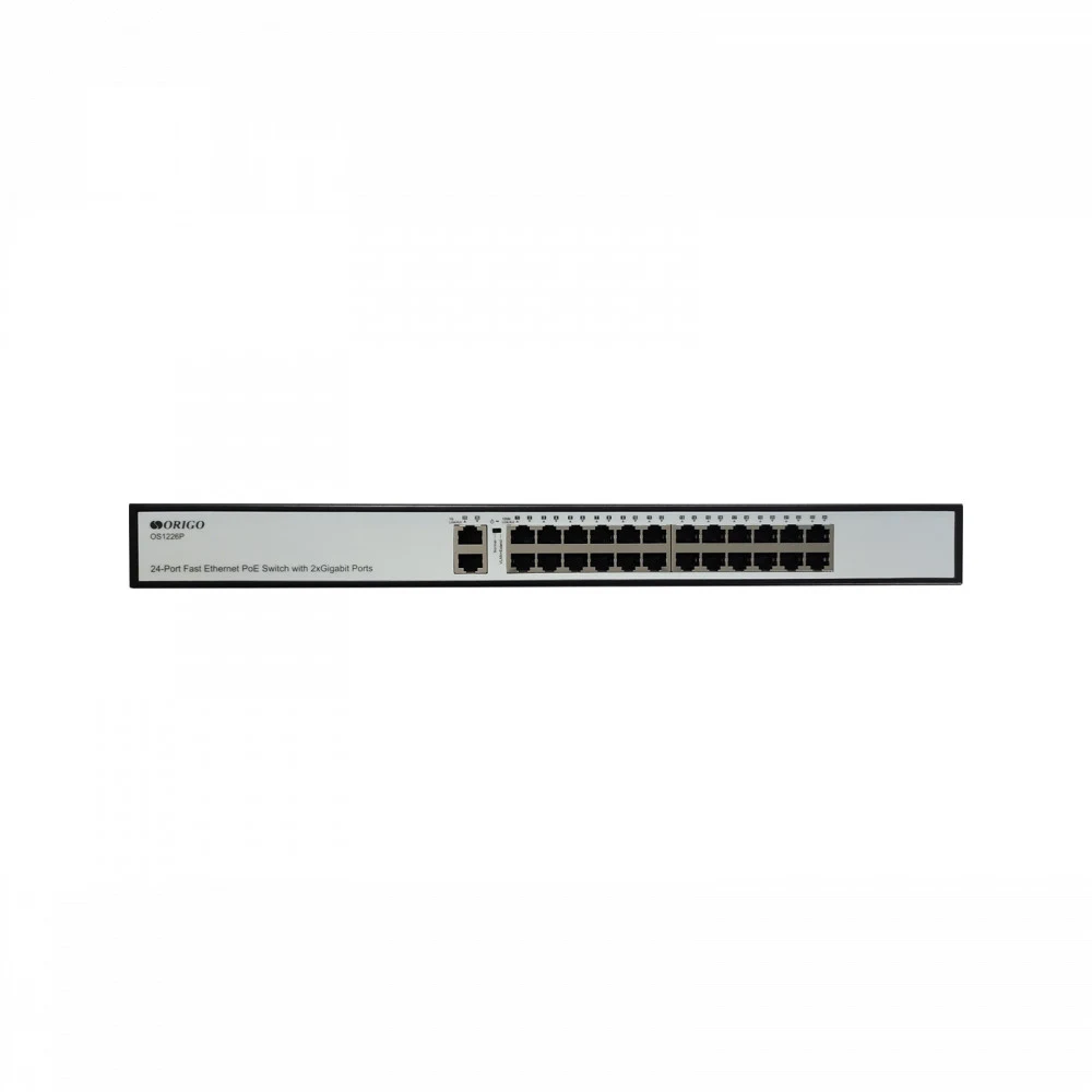 Коммутатор ORIGO OS1226P/285W/A1A Неуправляемый PoE-коммутатор, 24x100Base-TX, 2x1000Base-T, PoE до 250м OS1226P/285W/A1A Неуправляемый PoE-коммутатор, 24x100Base-TX, 2x1000Base-T, PoE до 250м