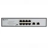 Unmanaged Switch 8x1000Base-T PoE, 2x1000Base-T, PoE Budget 120W, Long-range PoE up to 250m, 19" w/brackets