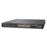 IPv6/IPv4, 16-Port Managed 802.3at POE+ Gigabit Ethernet Switch + 2-Port 100/1000X SFP (220W)