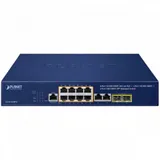 коммутатор/ PLANET GS-4210-8P2C IPv4/IPv6, 8-Port Managed 802.3at POE+ Gigabit Ethernet Switch + 2-Port 10/100/1000Mbps RJ45 + 2-Port 100/1000X SFP (120W PoE Budget, 250m Extend mode, supports Cloud