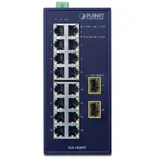коммутатор/ PLANET IGS-1820TF IP30 Industrial 16-Port 10/100/1000T + 2-Port 1000X SFP Gigabit Ethernet Switch (-40~75 degrees C, dual 12~48V DC/24V AC)