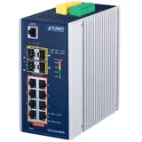 Planet Промышленный управляемый коммутатор IP30 L2+/L4 8 * 1000T 802.3at PoE+ 4 * 100/1000X SFP (-40 +75 C)