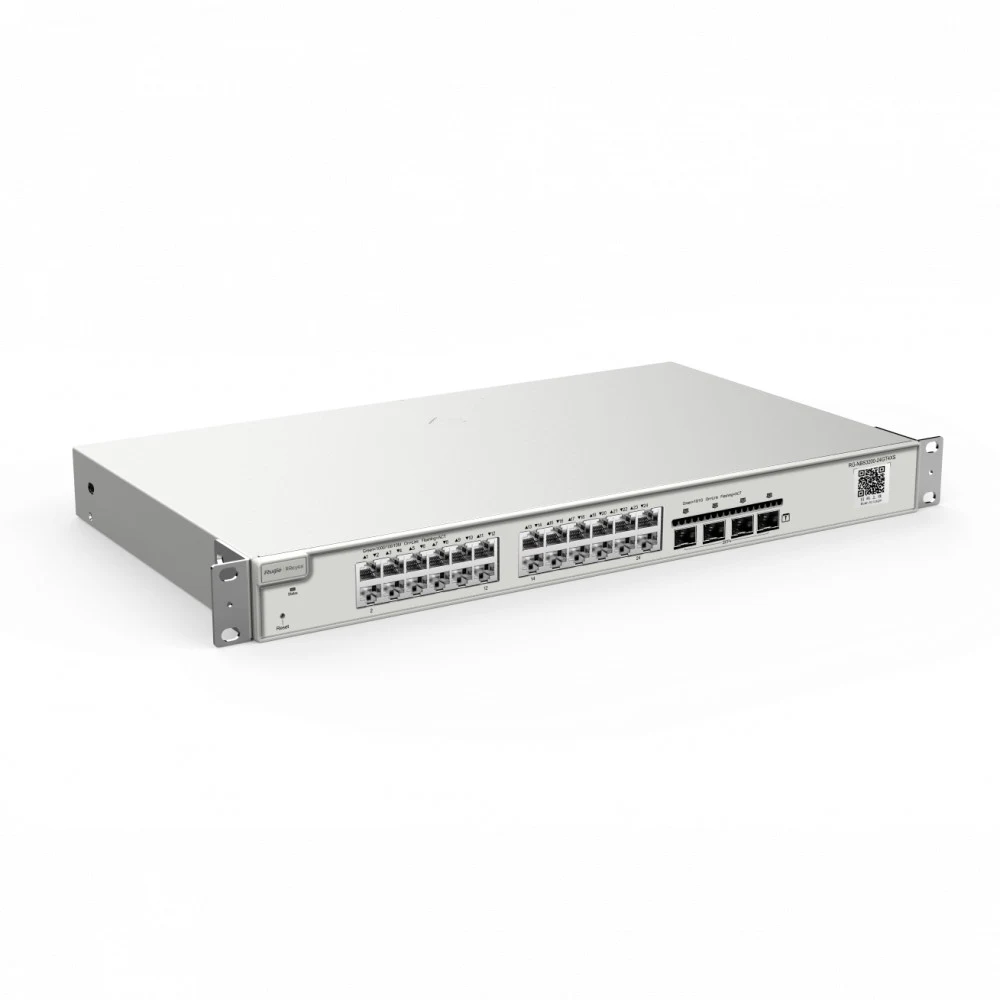 Коммутатор | Уровень: L2 Управляемый | Интерфейс: LAN 24×RJ45 1Гбит/с / Uplink 4×SFP+ 10Гбит/с | Протоколы: STP/RSTP, Voice VLAN, IGMP Snooping v1/v2, CPP, EEE, Syslog | Скорость коммутации: 128Гбит