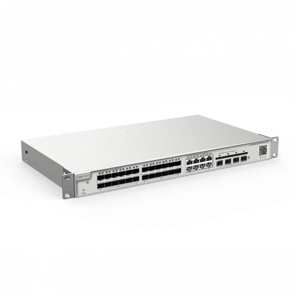 Коммутатор | Уровень: L3 Управляемый | Интерфейс: LAN 8×RJ45 Combo 1Гбит/с / Uplink 24×SFP 1Гбит/с / Uplink 4×SFP+ 10Гбит/с | Протоколы: STP/RSTP, Voice VLAN, IGMP Snooping v1/v2, CPP, EEE, Syslog |