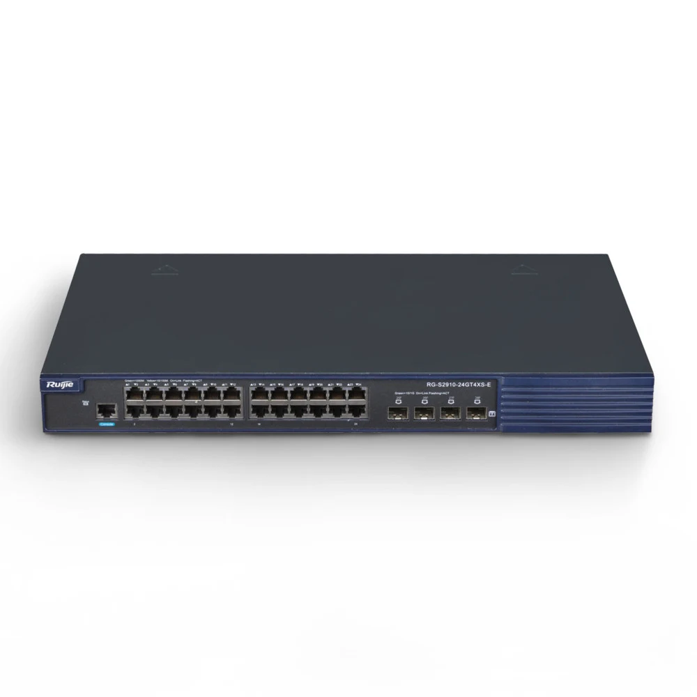 Коммутатор | Уровень: L2+ Управляемый | Интерфейс: LAN 24×RJ45 1Гбит/с / Uplink 4×SFP+ 10Гбит/с / 1×Сonsole port | Протоколы: STP/RSTP, MSTP, FTP, TFTP, EEE, VLAN, QinQ, DHCP server, DHCP client, DH