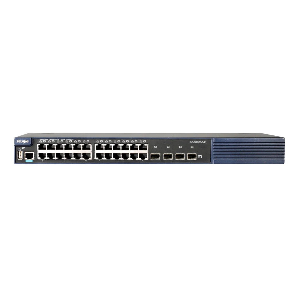 Коммутатор Ruijie RG-S2928G-E V3 L2+ Managed (24-Port 10/100/1000BASE-T and 4 GE SFP Ports (Non-Combo), Fanless)