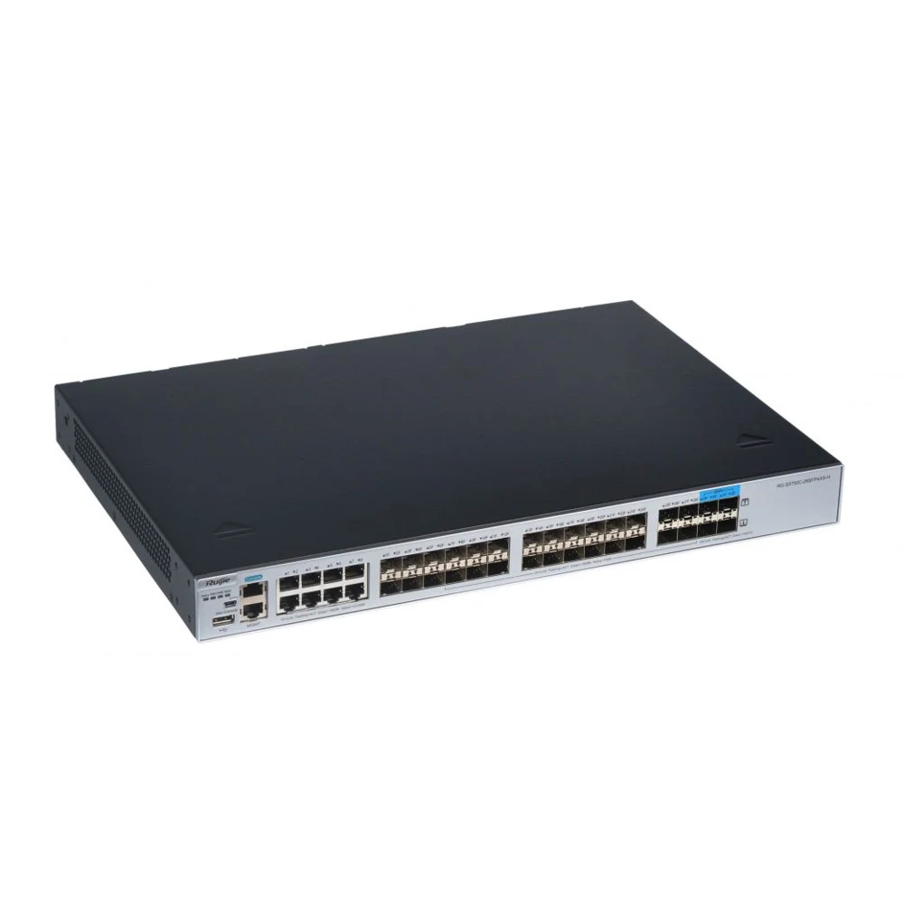 Коммутатор 28 SFP ports (SFP 100/1000M ports), 8 combo 10/100/1000 BASE-T ports, 4 1G/10G SFP+ BASE-X ports, 2 extension slots, 2 modular power slots, required to purchase at least 1 power module