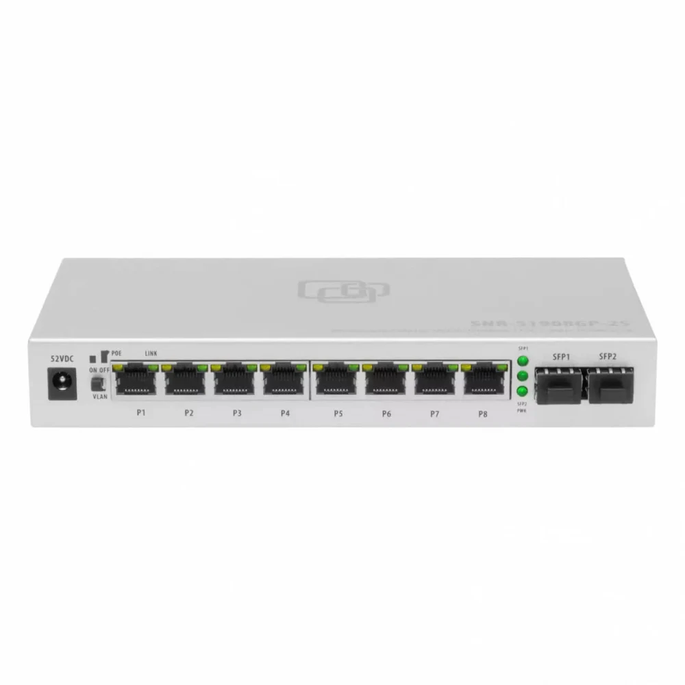 Коммутатор SNR SNR-S1908GP-2S (L2) 8x1Гбит/с 2SFP 8PoE 120W неуправляемый