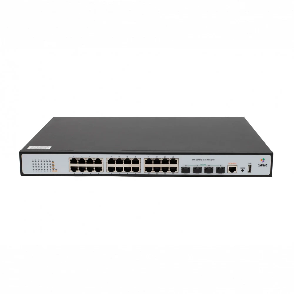 Управляемый PoE коммутатор уровня 2 SNR-S2989G-24TX-POE-2AC