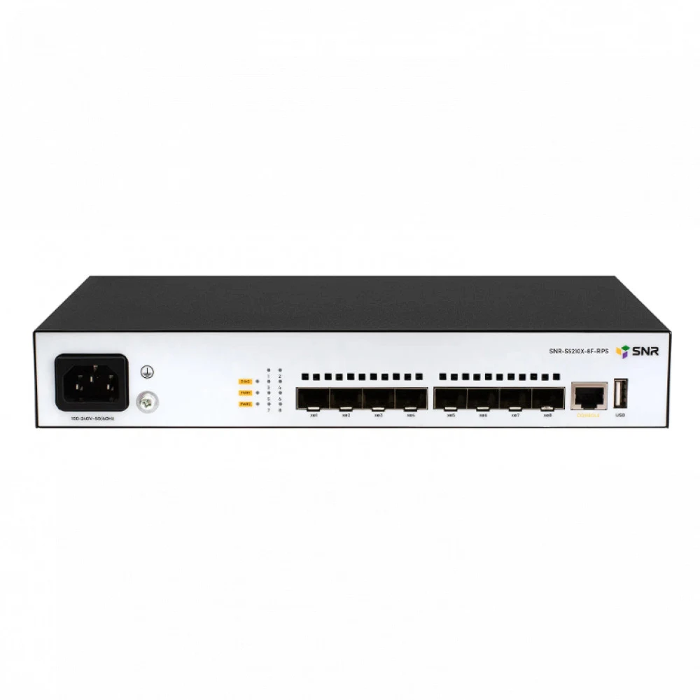 коммутатор SNR Управляемый коммутатор уровня 2+, 8 x 1/10GE SFP+. Питание: 220V AC