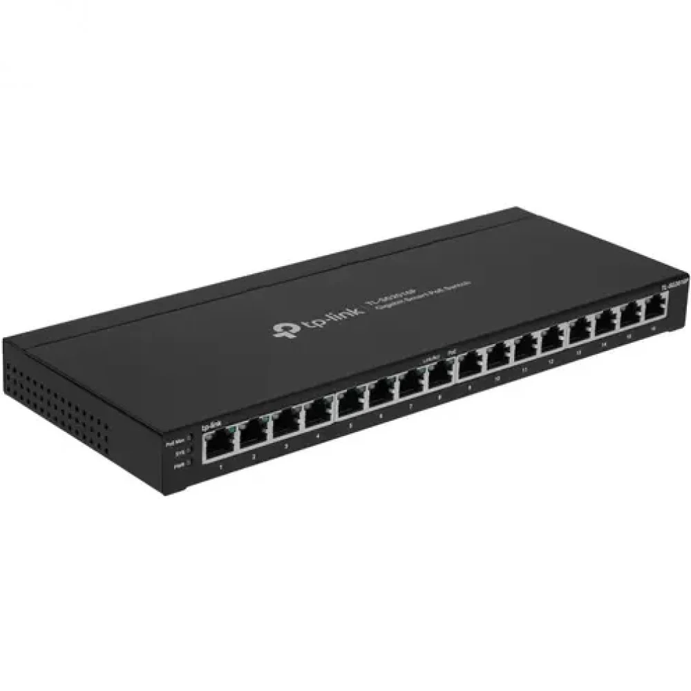 Коммутатор PoE+ Smart GbE 16-портовый Tp-Link SG2016P &lt JetStream™ 16 портов GbE (Порт 1 - Порт 8 с поддержкой PoE+ 802.3af/at max 30W на порт), коммутационная матрица 32 Гбит/с, бюджет мощности P
