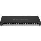 Коммутатор PoE+ Smart GbE 16-портовый Tp-Link TL-SG2016P JetStream™ 16 портов GbE (Порт 1 - Порт 8 с поддержкой PoE+ 802.3af/at max 30W на порт), коммутационная матрица 32 Гбит/с, бюджет мощности Po