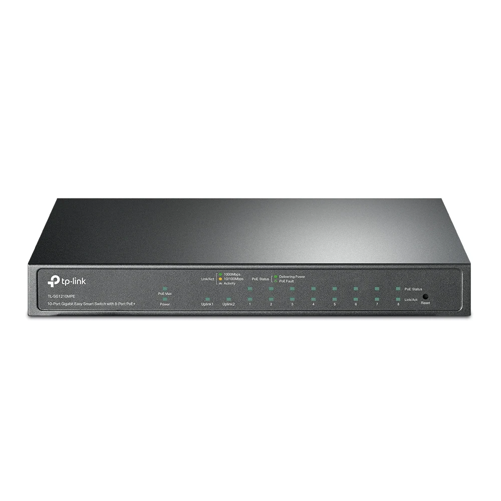 TP-Link TL-SG1210MPE Коммутатор Easy Smart с 9 гигабитными портами RJ45 (8 портов PoE+) и комбинированным портом RJ45/SFP