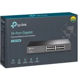 TP-Link 16-Port Gigabit Desktop/Rackmount Switch, 16 10/100/1000M RJ45 ports, 1U 13-inch rack-mountable steel case, energy-efficient technology, supports MAC address self-learning, Auto MDI/MDIX and