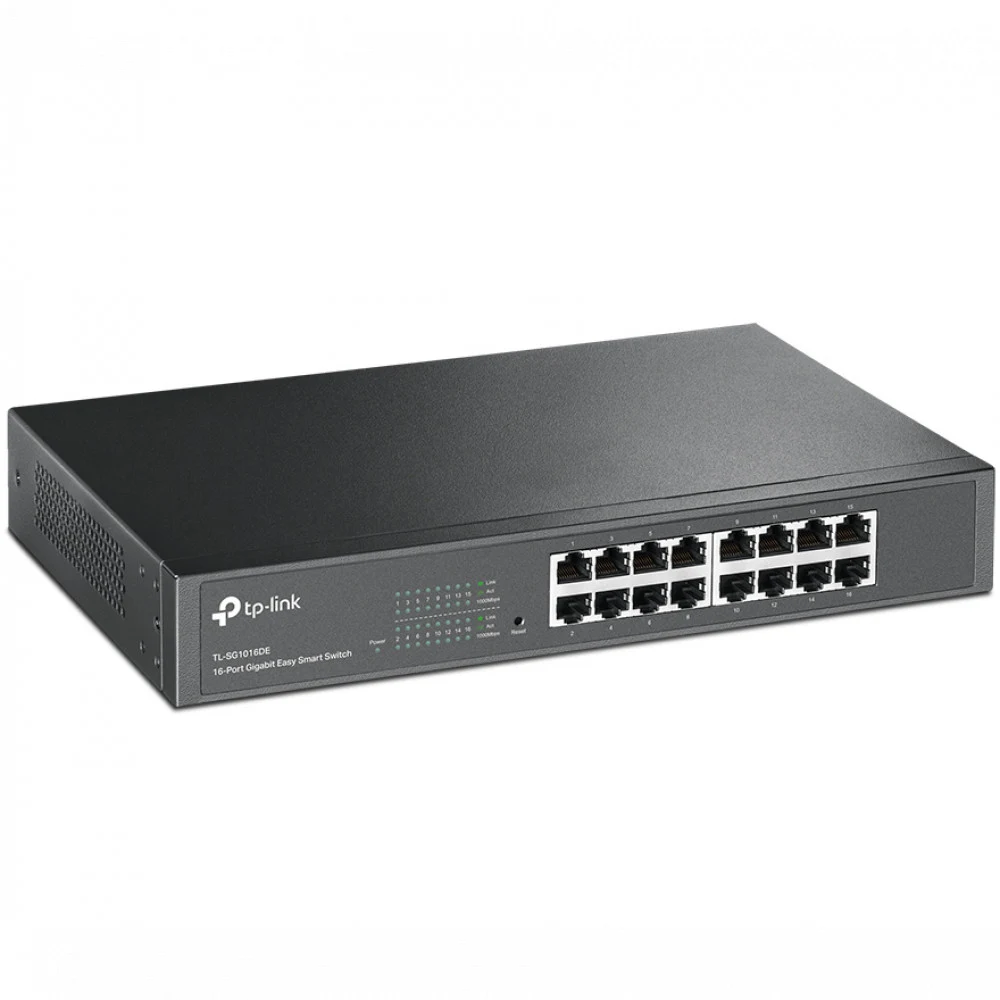 TP-Link TL-SG1016DE Easy Smart гигабитный 16-портовый коммутатор АППАРАТНЫЕ ХАРАКТЕРИСТИКИ Стандарты и протоколы IEEE 802.3, IEEE 802.3u, IEEE 802.3ab, IEEE 802.3x, IEEE 802.1q, IEEE 802.1p Интерфей
