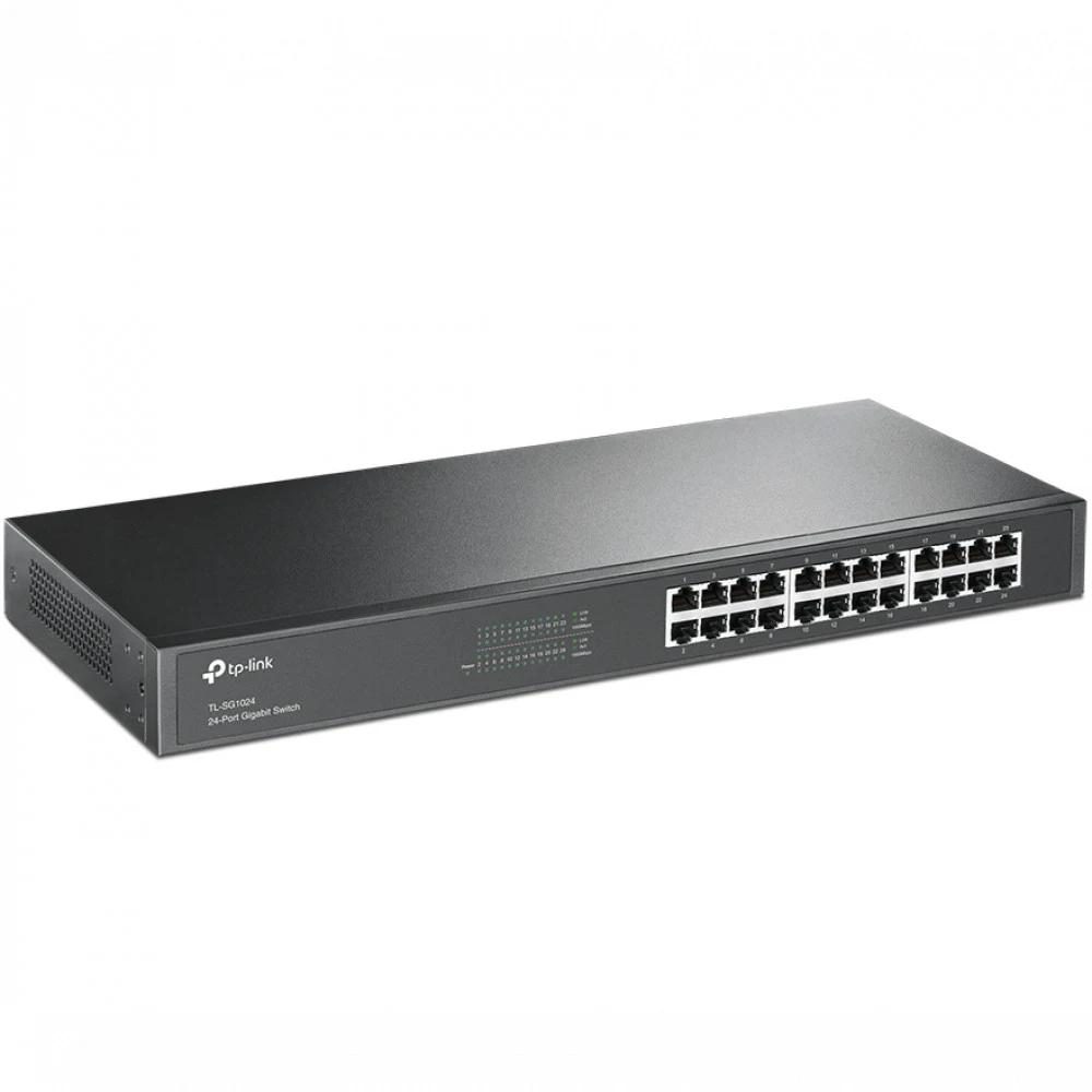 Коммутатор TP-Link TP-Link TL-SG1024 24-портовый гигабитный коммутатор, 24 порта RJ45 10/100/1000 Мбит/с, 1U 19-дюймовый монтируемый в стойку стальной корпус
