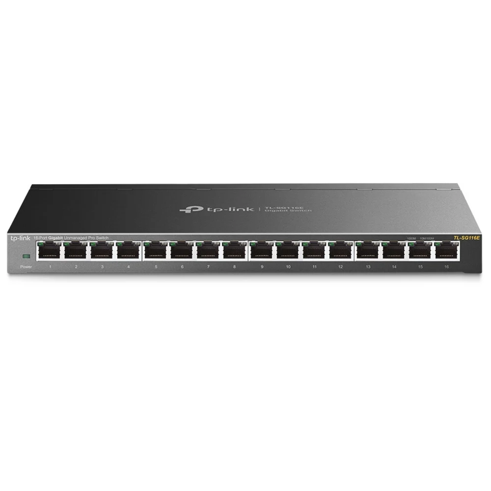 TP-Link Easy Smart 16‑портовый гигабитный коммутатор ПОРТЫ: 16 гигабитных портов RJ45 ХАРАКТЕРИСТИКИ: стальной настольный корпус ОСОБЕННОСТИ: VLAN на основе MTU/порта/тега, приоритизация (QoS), IGMP