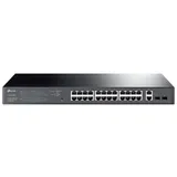 Коммутатор PoE+ GbE Easy Smart 28-портовый Tp-Link TL-SG1428PE 24-портовый гигабитный коммутатор с 24 портами PoE+ IEEE 802.3af/at, 2 GbE RJ45, 2 гигабитных SFP-слота, приоритизация (QoS) 802.1p/DHC