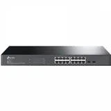 TP-Link TL-SG2218 JetStream 16-Port Gigabit Smart Switch with 2 Gigabit SFP Slots, 16× Gigabit RJ45 Ports, 2× Gigabit SFP Slots, 1U 19-inch Rack-mountable, Integration with Omada SDN Controller, Sta