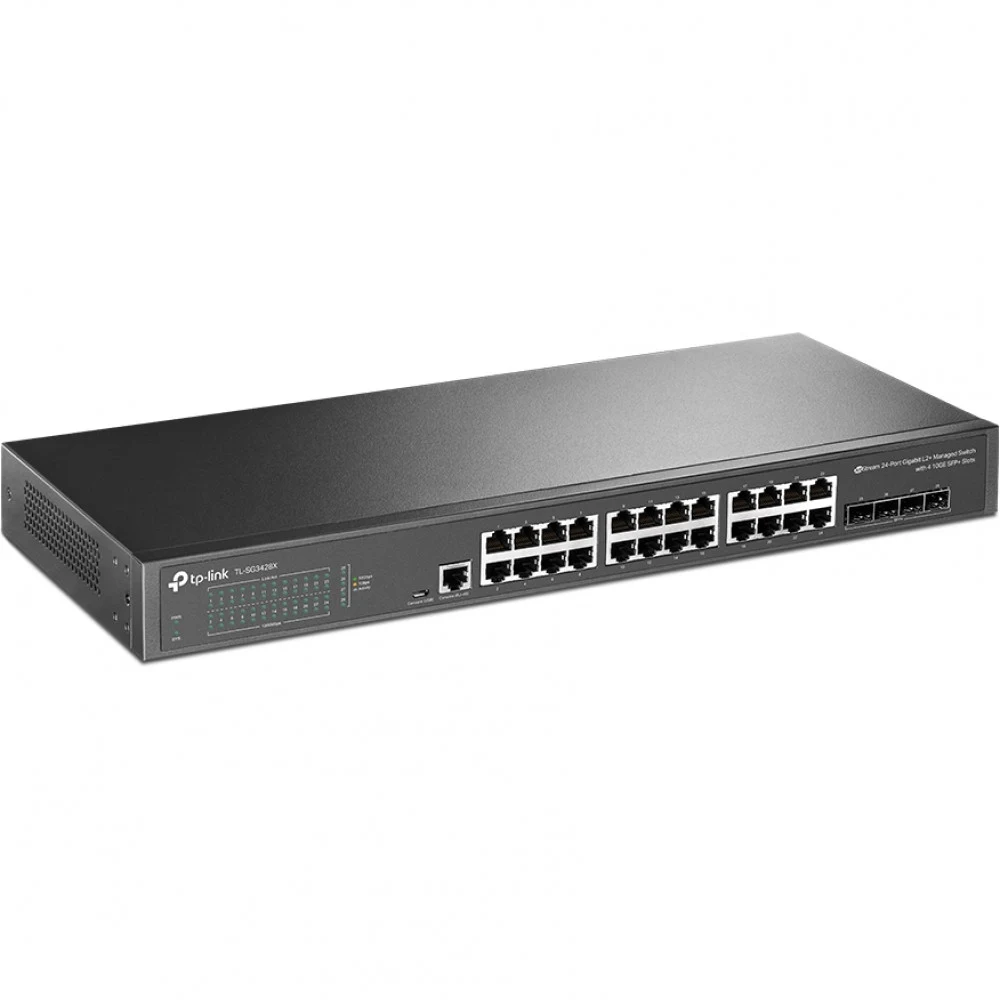 Коммутатор TP-LINK TL-SG3428X JetStream 24-портовый гигабитный управляемый коммутатор уровня 2+ с 4 10G SFP+ слотами, поддержка контроллера SDN, множество функций L2/L2+, установка в стойку 1U (0105