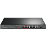 16-портовый 10/100 Мбит PoE+ коммутатор, 16 портов RJ45 10/100 Мбит/с + 1 независимый гигабитный RJ45 порт + 1 гигабитный комбинированный RJ45/SFP-слот, поддержка 802.3at/af, до 150 Ватт питание по