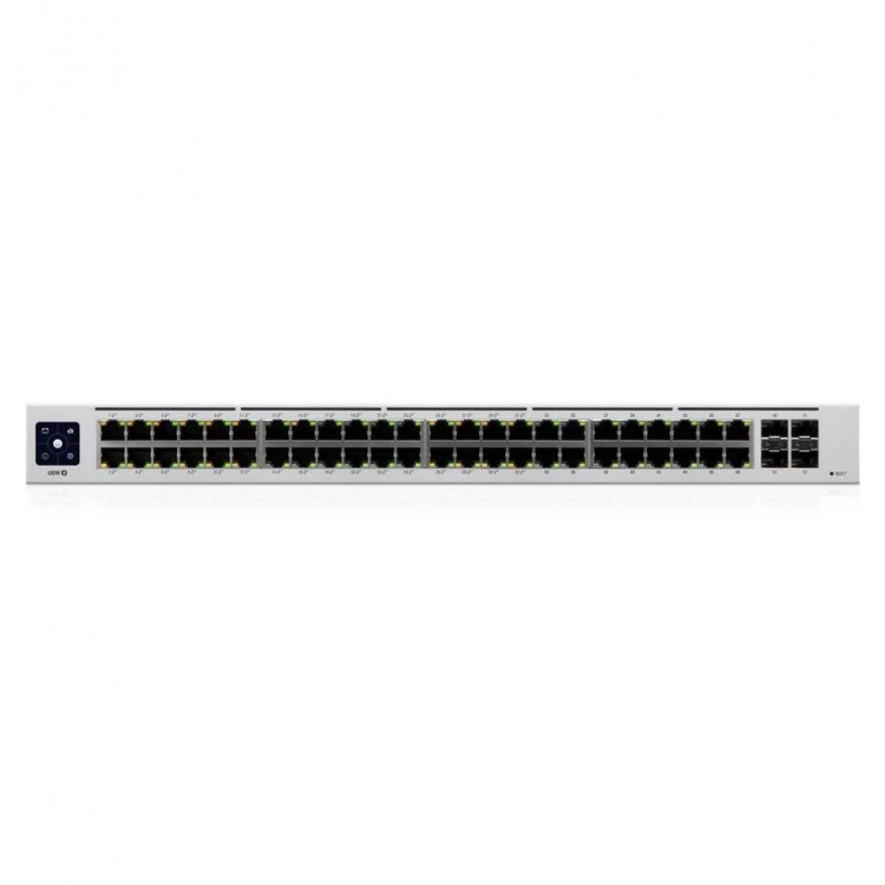 Коммутатор, Ubiquiti, USW-48-POE, UniFi Switch, управляемый L2, 32 порта 10/100/1000 Mbps RJ45 PoE, 802.3af/at, бюджет 195W, 16 портов 10/100/1000 Мбит/с RJ45, 4 порта SFP, Стоечный