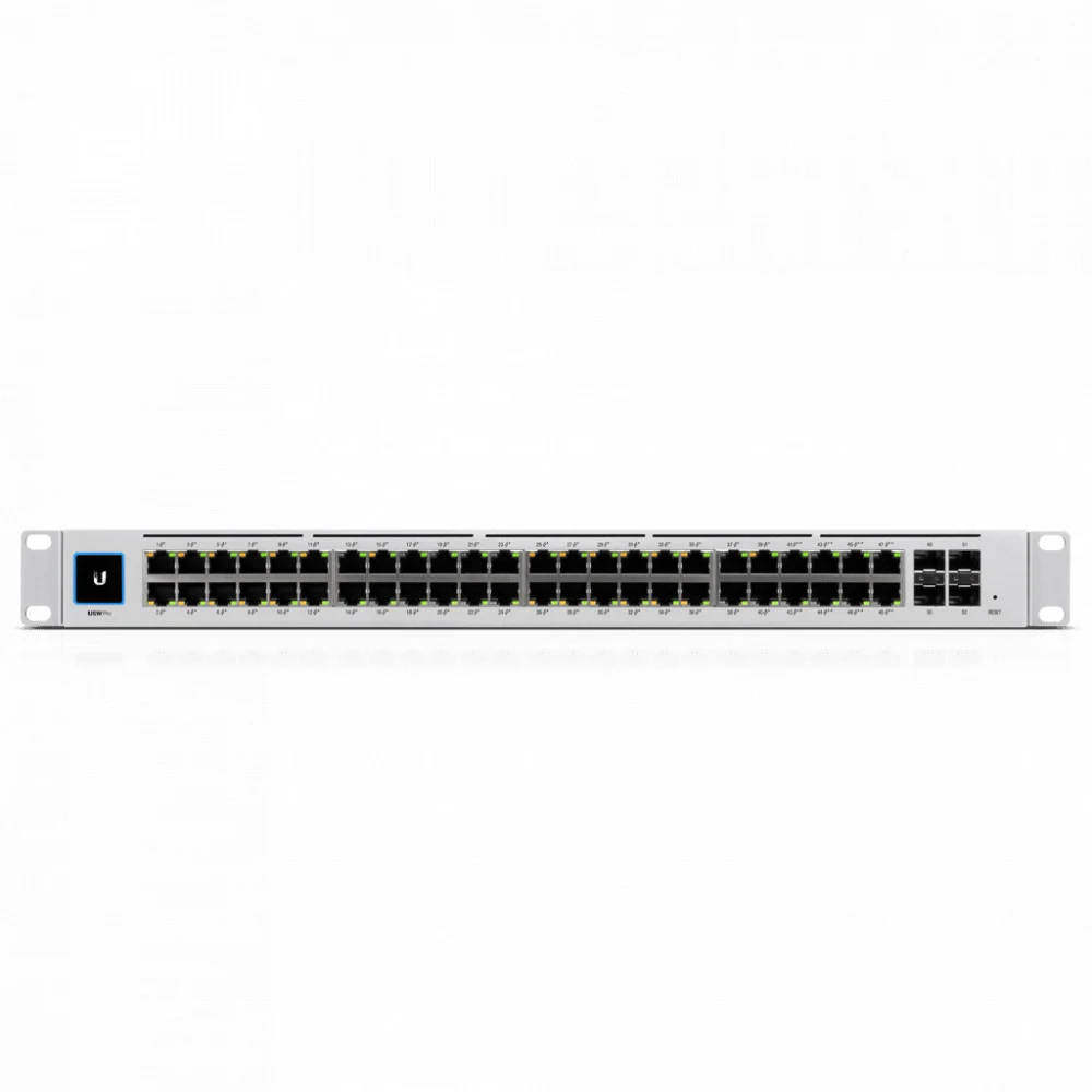 Коммутатор, Ubiquiti, USW-Pro-48-POE, Switch, Управляемый L3, 48 портов 10/100/1000 Mbps RJ4 (40PoE+ . 8PoE++ до60Вт), 802.3af/at/bt, бюджет 600W, 4 порта SFP+, сенсорный LCDэкран, консоль, Стоечный