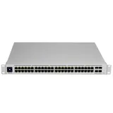 Ubiquiti USW-PRO-48-POE 48 port gigabit L3 PoE++ switch, 40 x GbE PoE+ Ports, 8 x GbE PoE++ ports, 4 x 10G SFP+ ports, 600W total PoE availability, Layer 3 switching, Near-silent cooling, LCM displa