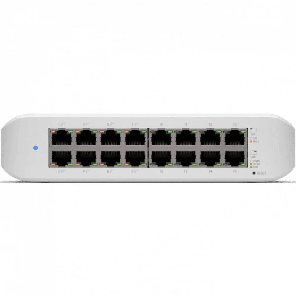 UniFi Switch Lite 16 PoE (USW-Lite-16-POE) Ubiquiti PoE-коммутатор, 16х 1G RJ45, раздача 45 Вт (071163)