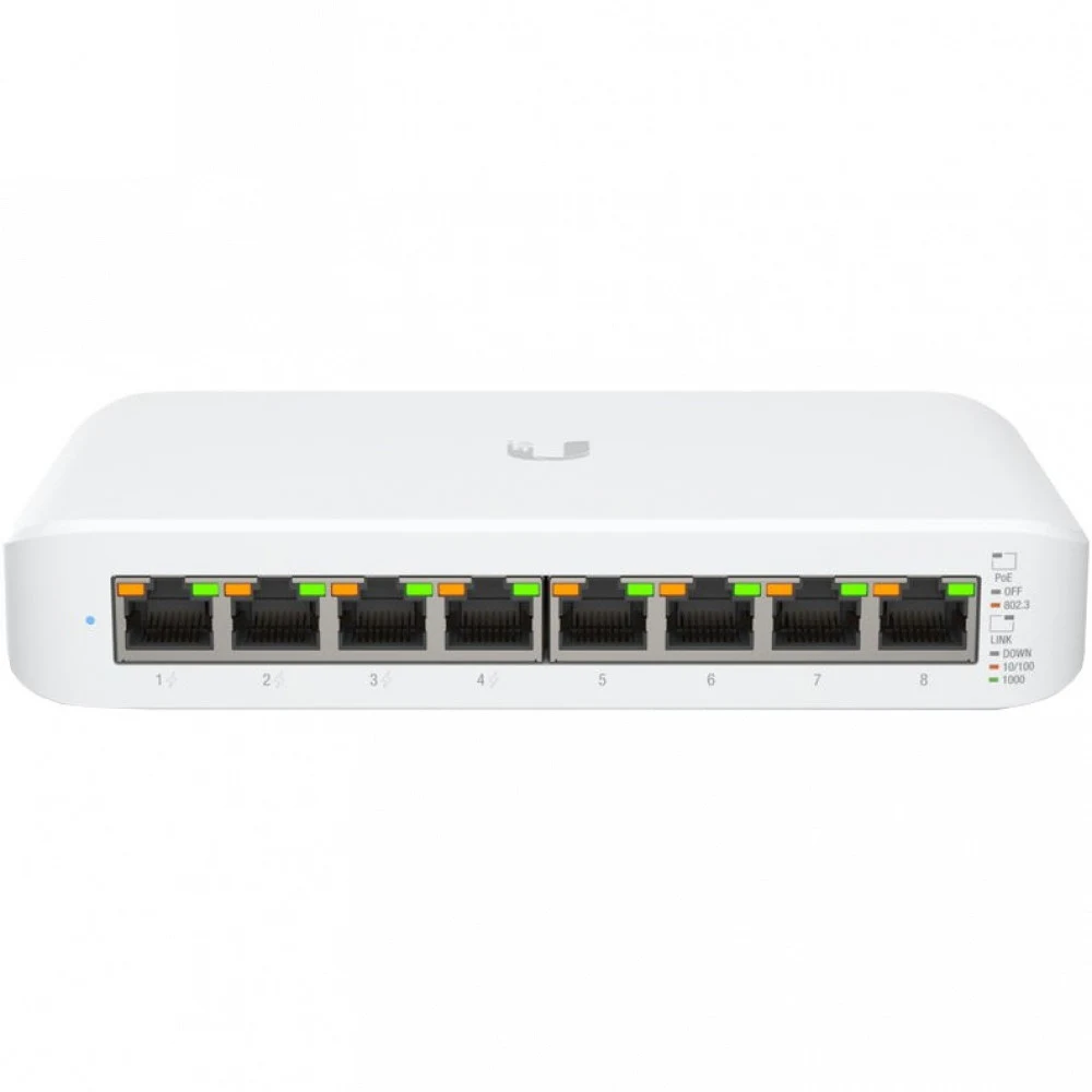 UniFi Switch Lite 8 PoE [USW-Lite-8-PoE-EU] Ubiquiti PoE-коммутатор, 8х 1G RJ45, раздача 52 Вт (071156) {10}