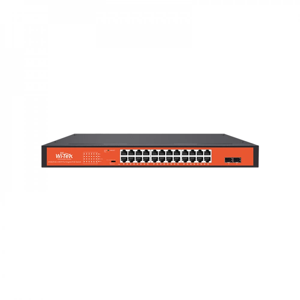Wi-Tek WI-PS326GFH Коммутатор 24-портовый неуправляемый PoE