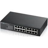 Switch 16 port 10/100/1000M Zyxel GS1100-16-EU0103F , Auto MDI/MDI-X, desktop\19rack, ext. PS